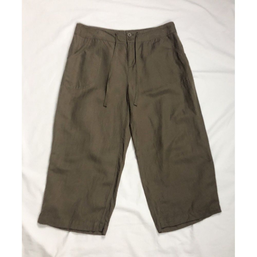 Coldwater Creek Capri Cropped Pants 10 Light‎ Brown Color Natural Fit